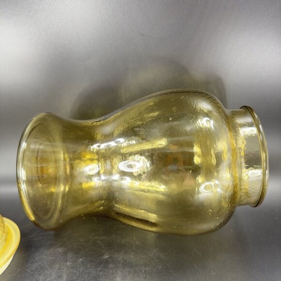 Vintage Indiana Glass Amber Yellow Glass Apothecary Jar Canister With Lid VTG - Picture 5 of 13